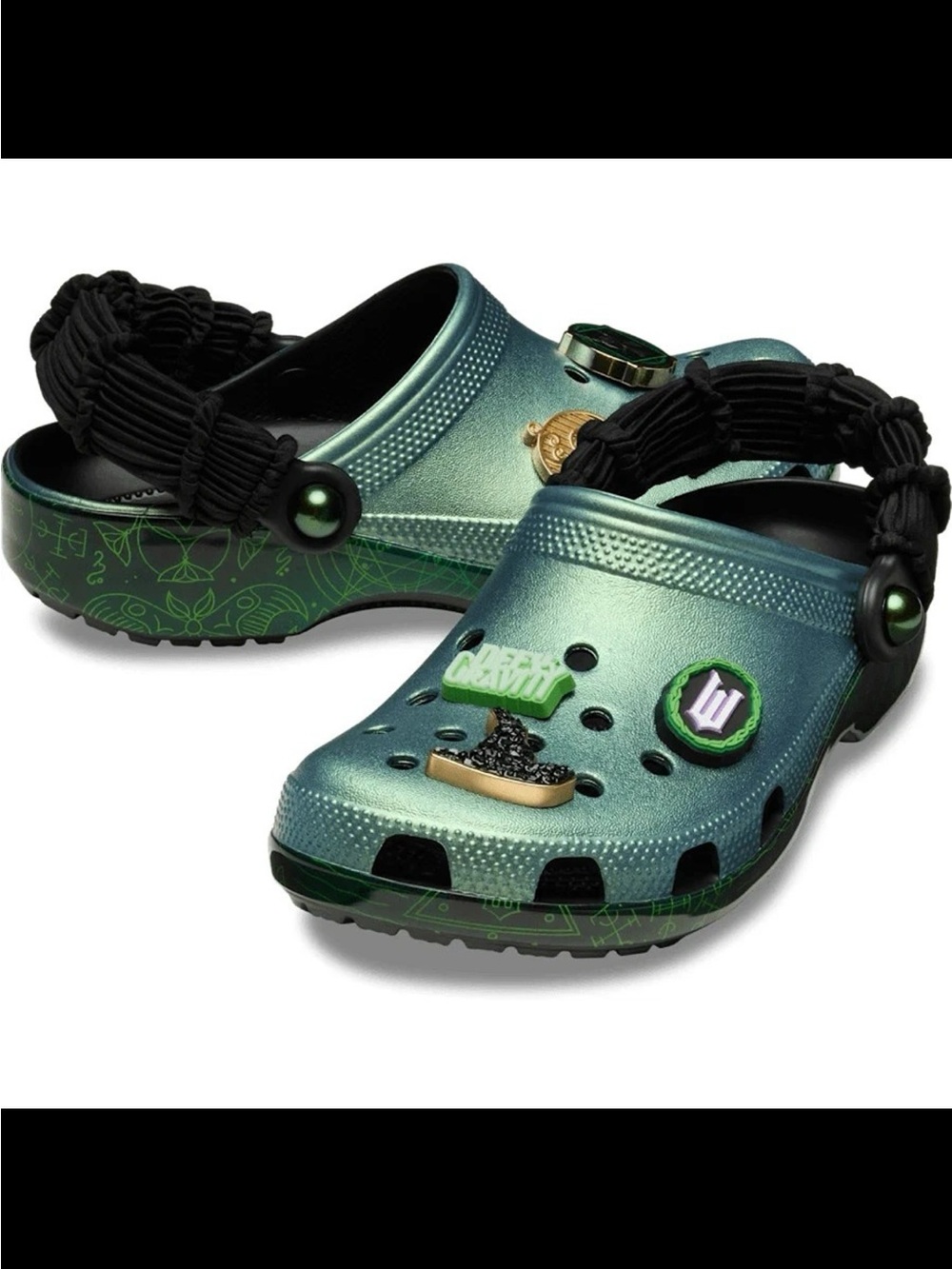 CROCS  Wicked Elphaba Classic Clog Men's 13 themed Jibbitz™ charms
